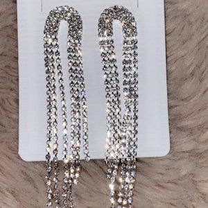 Silver Rhinestone Earrings
